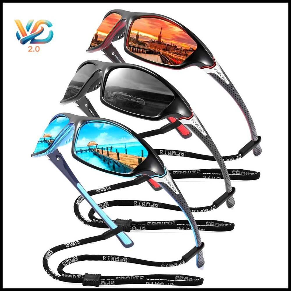 Polarized Sports Sunglasses for Men, UV400 Protection, Lightweight
